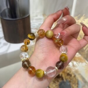 Natural Gemstone Adjustable Bracelet Lucky Money Quartz