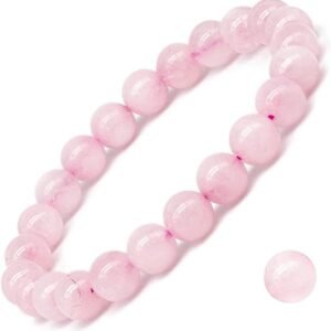 Natural Gemstone Stretch Bracelet Rose Quarzt