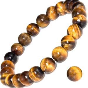 Natural Gemstone Stretch Bracelet Golden Tiger Eye