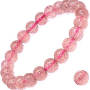 Natural Gemstone Adjustable Bracelet Strawberry Quartz