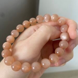 Natural Gemstone Adjustable Bracelet Orange Moonstone