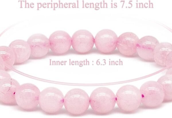 Natural Gemstone Stretch Bracelet Rose Quarzt - Image 4