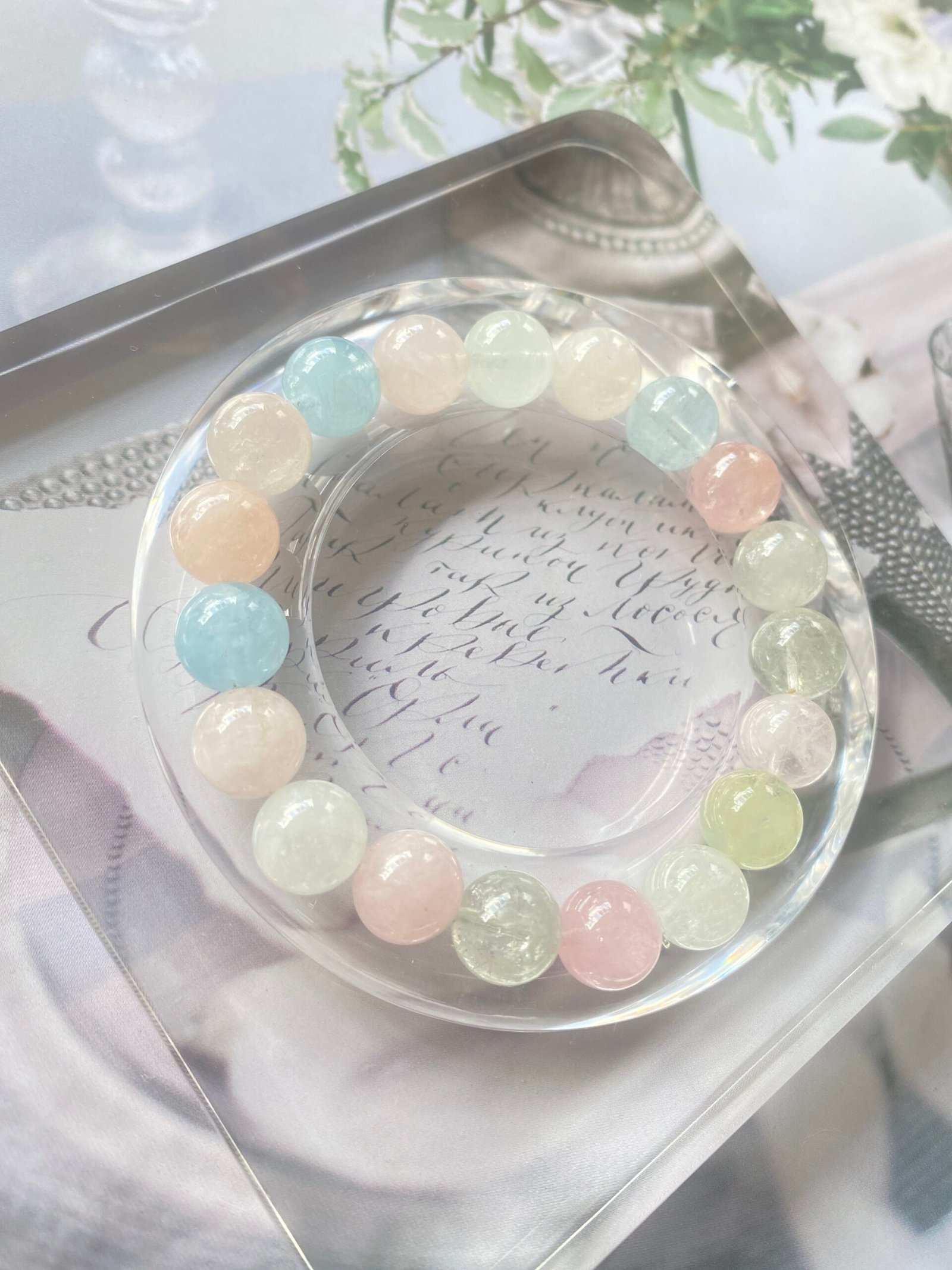 Natural Gemstone Adjustable Bracelet Morganite - Image 3