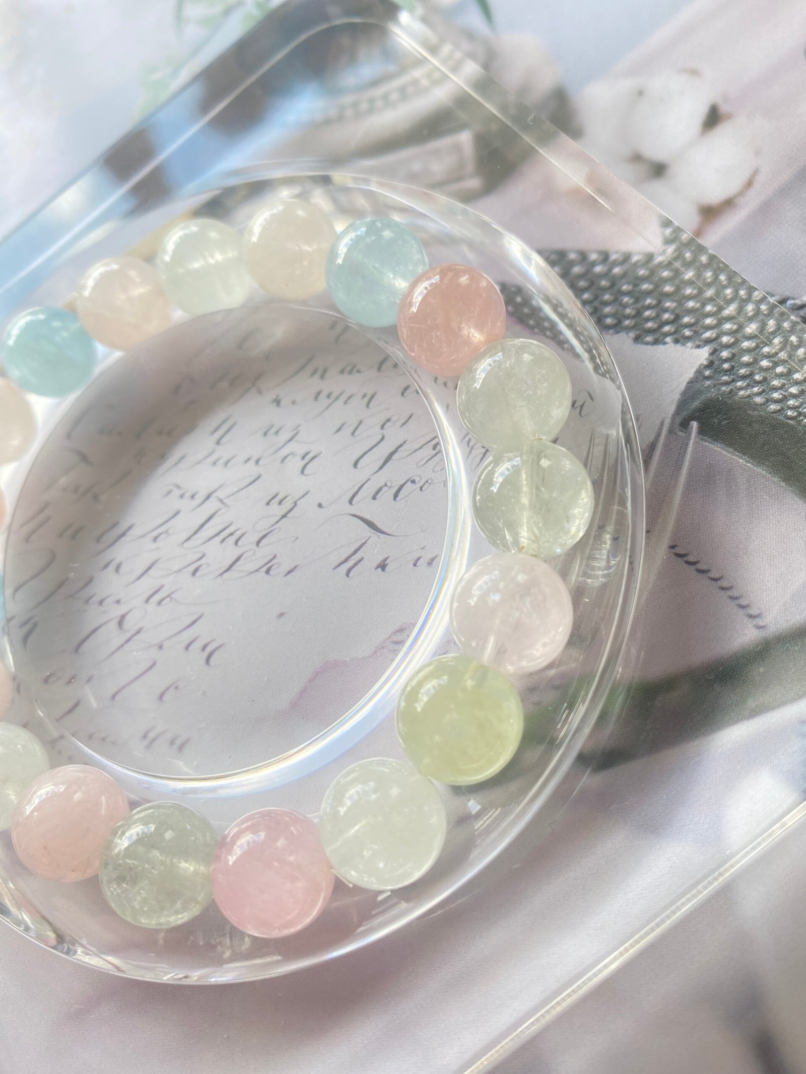 Natural Gemstone Adjustable Bracelet Morganite - Image 4