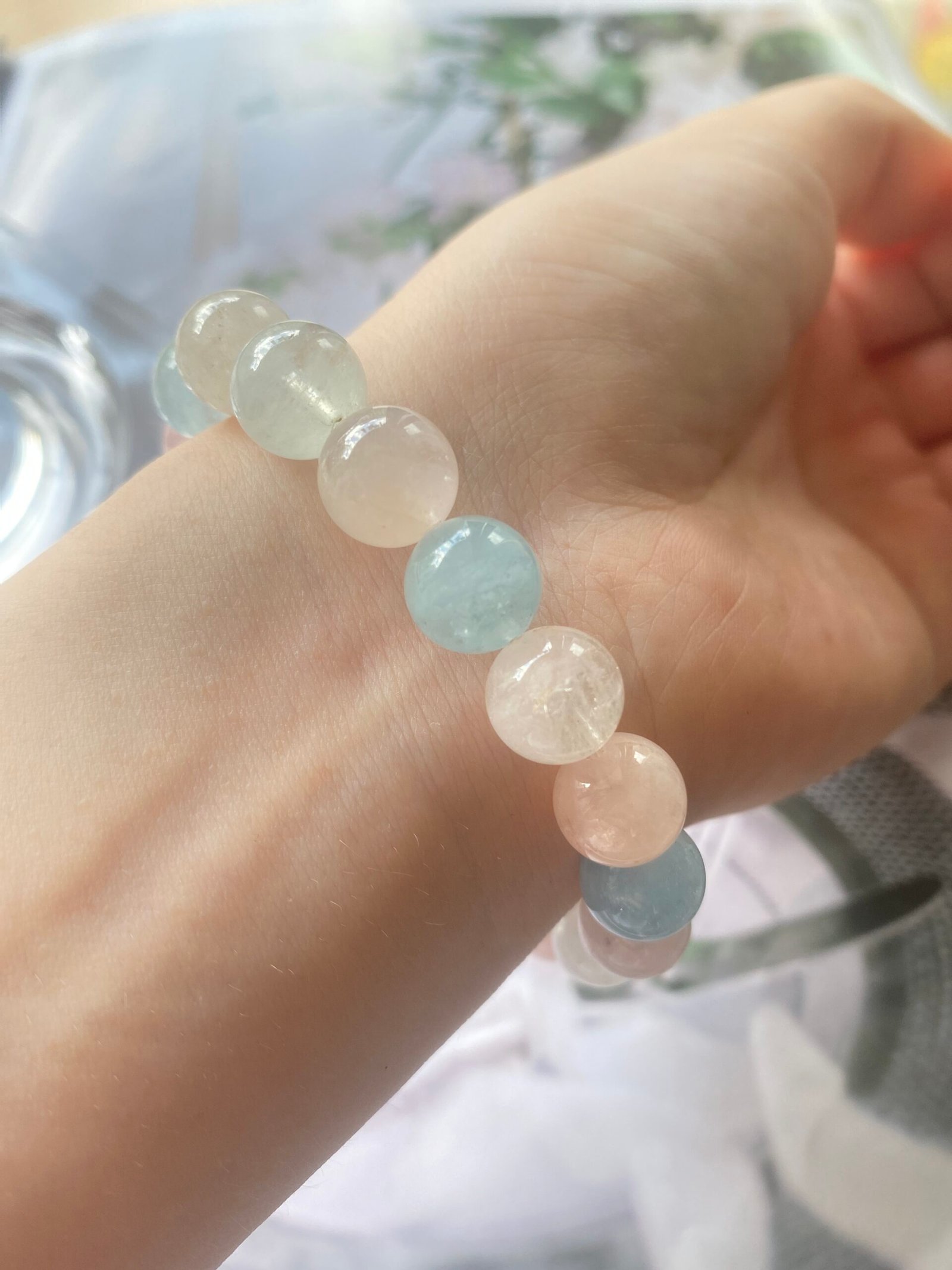 Natural Gemstone Adjustable Bracelet Morganite - Image 6