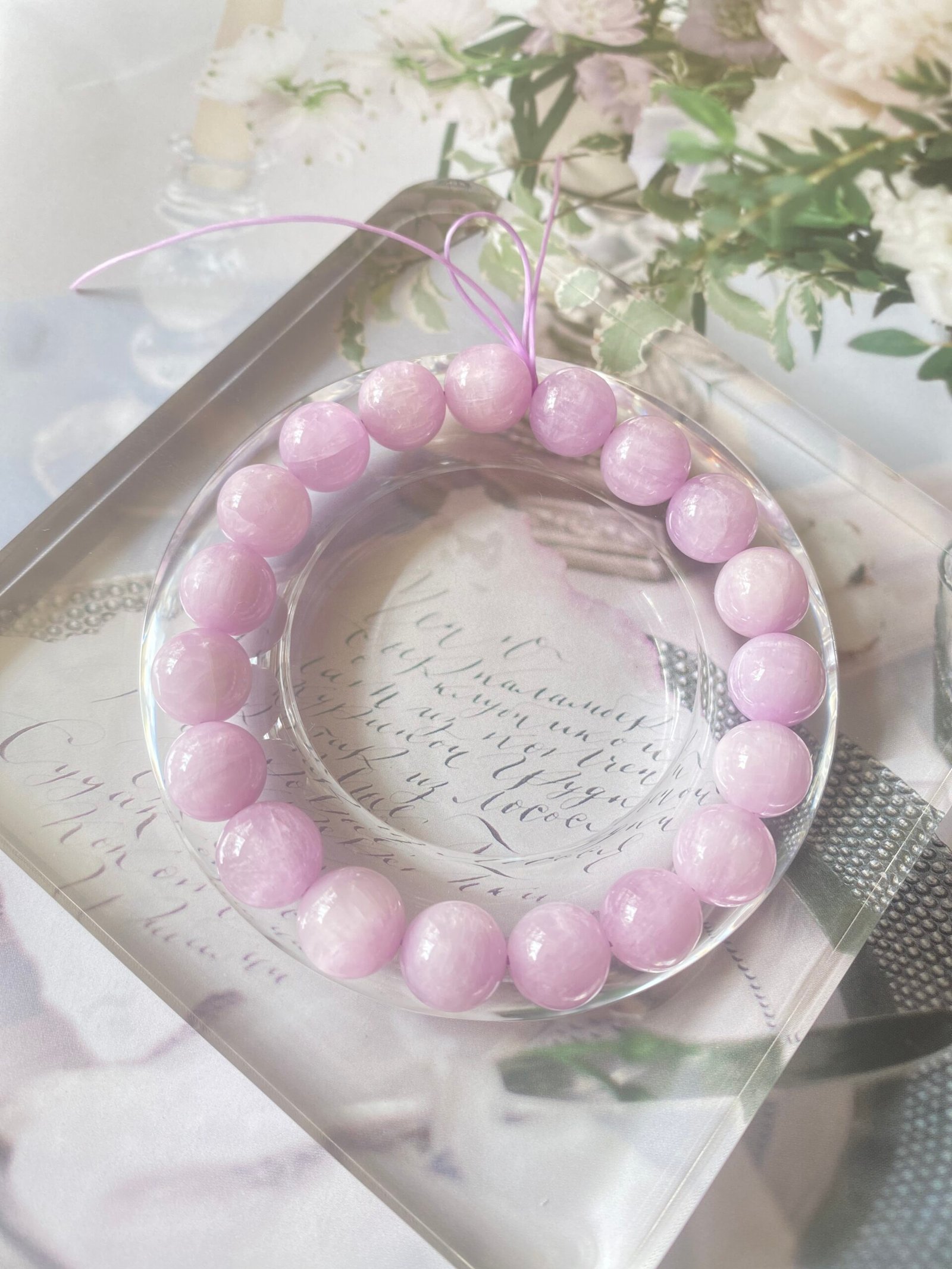 Natural Gemstone Adjustable Bracelet Kunzite