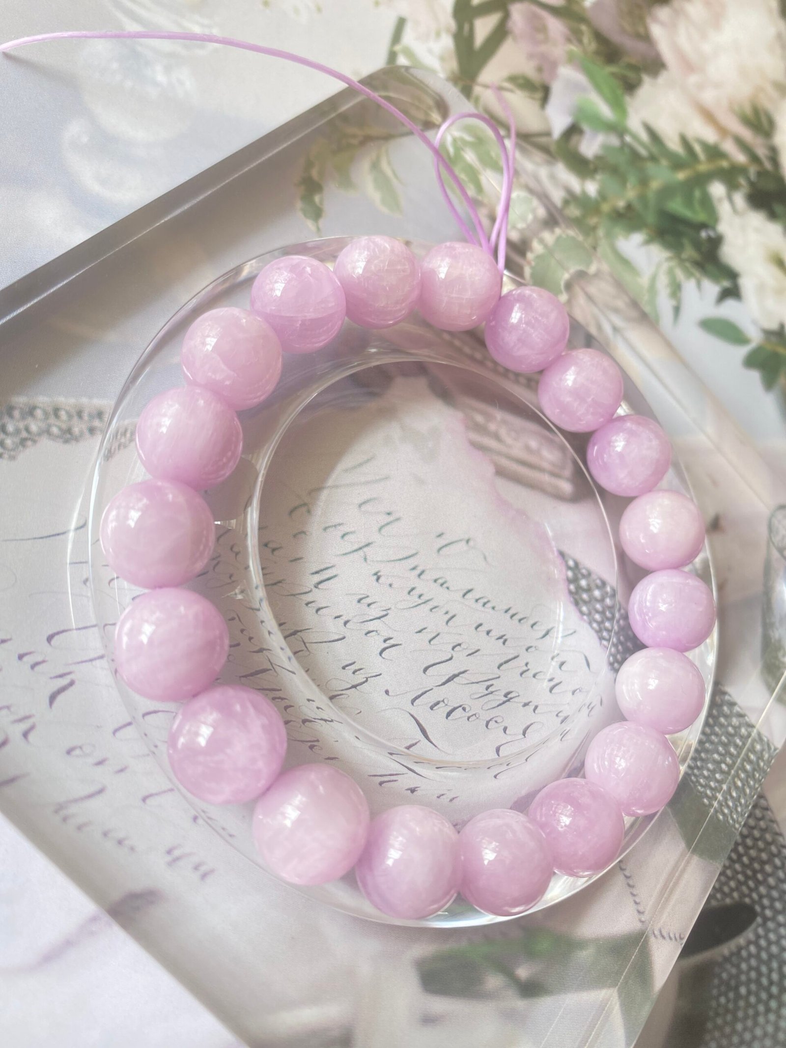 Natural Gemstone Adjustable Bracelet Kunzite - Image 2