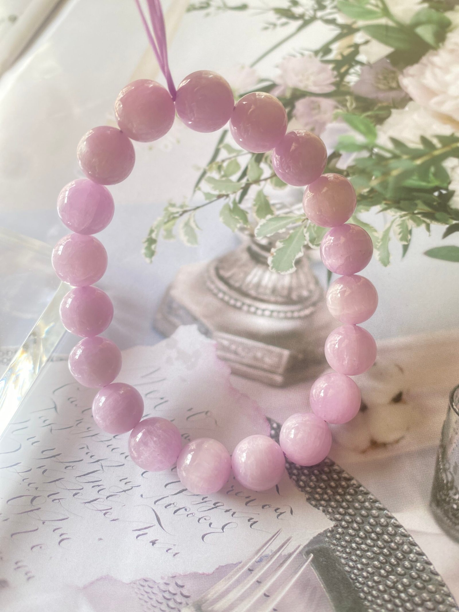 Natural Gemstone Adjustable Bracelet Kunzite - Image 3