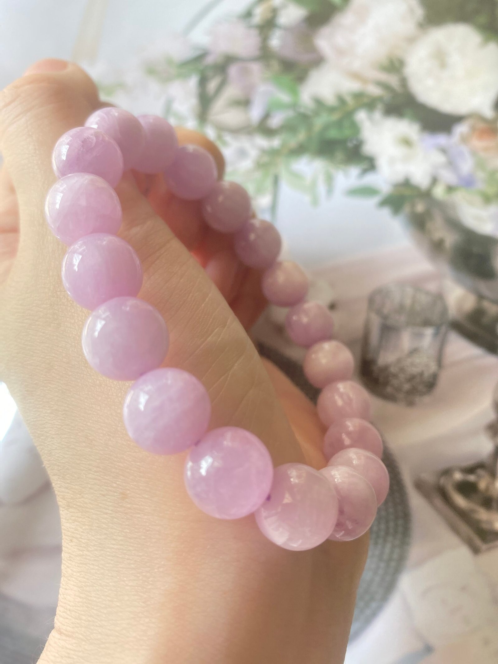 Natural Gemstone Adjustable Bracelet Kunzite - Image 5
