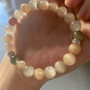 Natural Gemstone Adjustable Bracelet Colored Rutilated Quartz