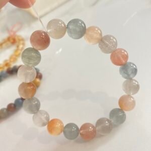 Natural Gemstone Adjustable Bracelet Colored Rutilated Quartz